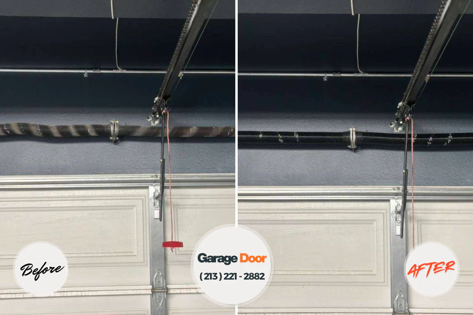 Before and after: garage door repair Locust Grove, GA